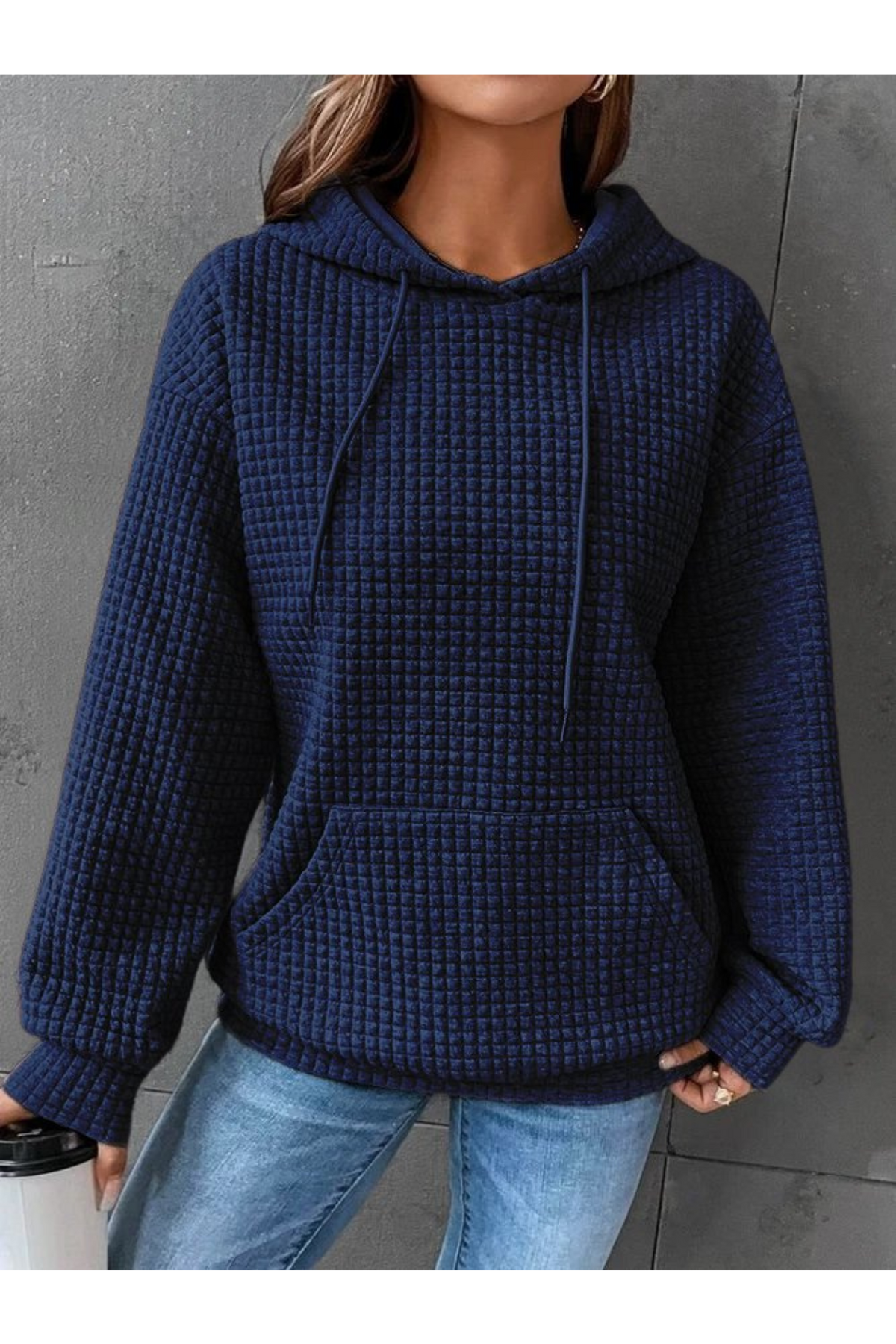 Women's Hooded Knit Jumper with Anti-Static Fabric