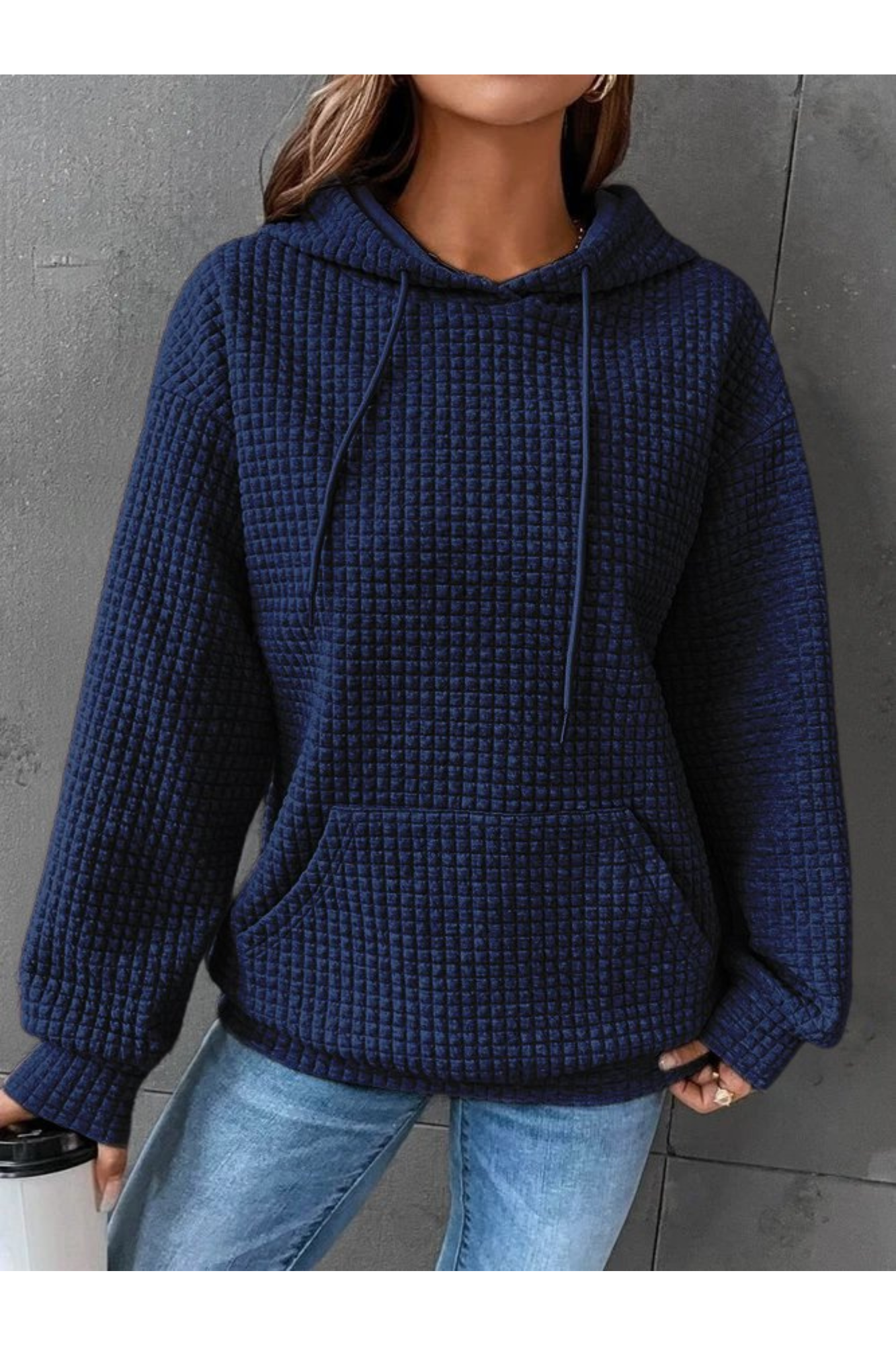 Women's Hooded Knit Jumper with Anti-Static Fabric