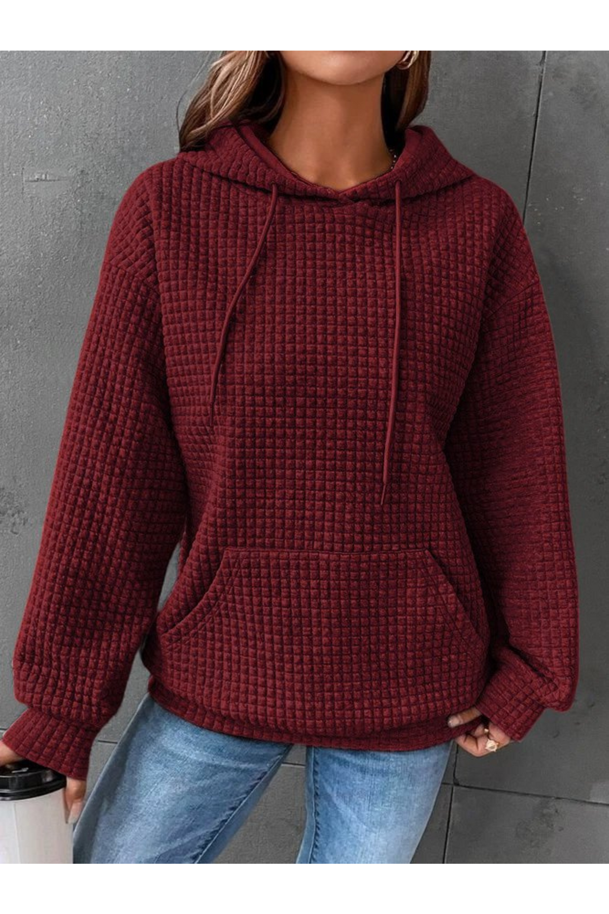 Women's Hooded Knit Jumper with Anti-Static Fabric