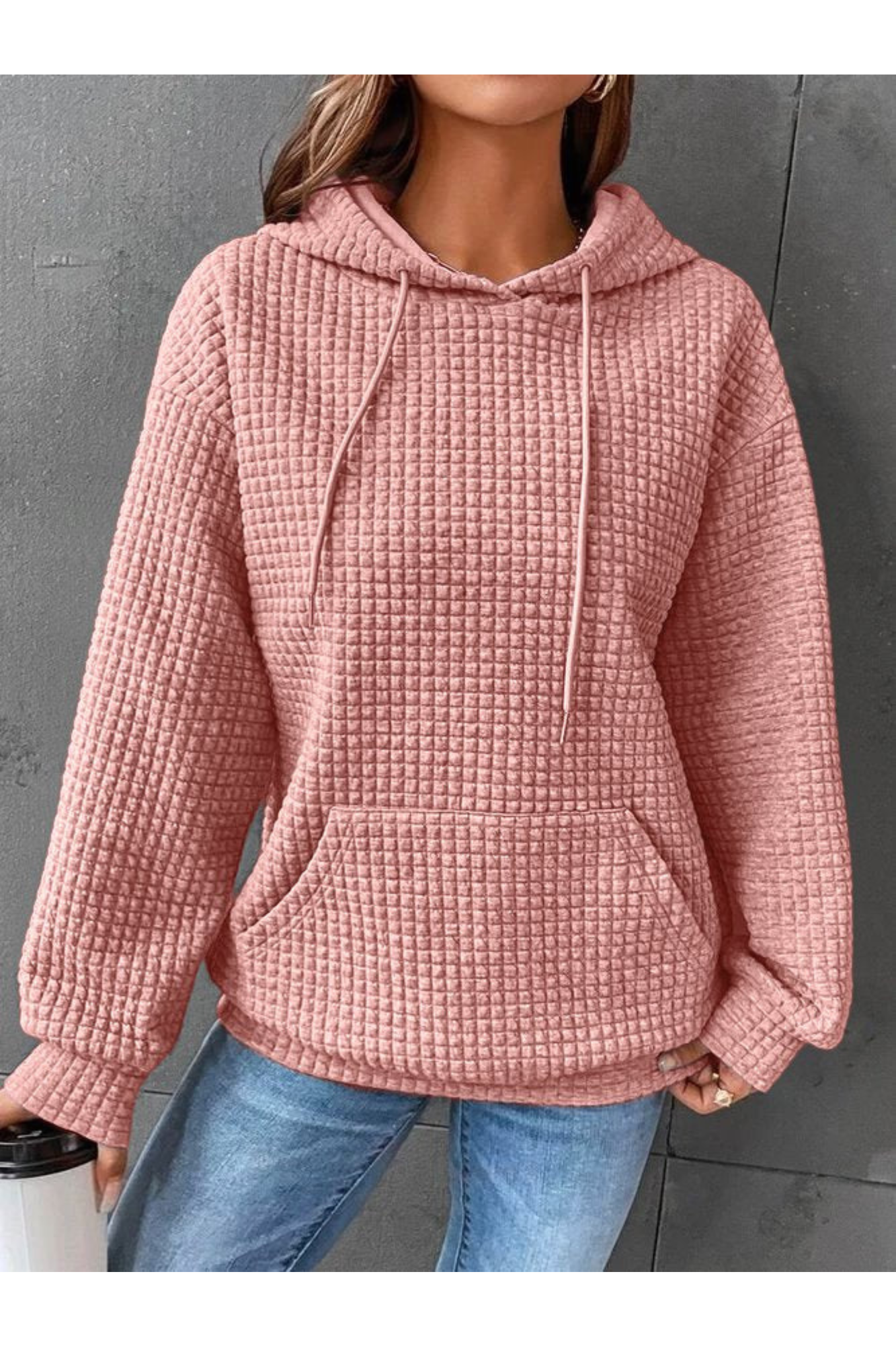 Women's Hooded Knit Jumper with Anti-Static Fabric