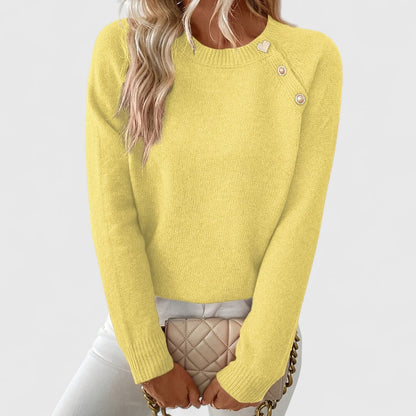 Women's Knitted Jumper with Beaded Details and Soft Fabric