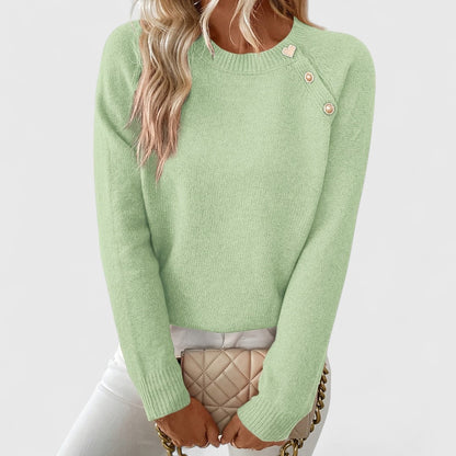 Women's Knitted Jumper with Beaded Details and Soft Fabric