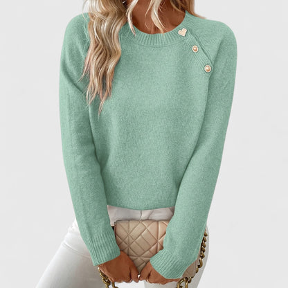 Women's Knitted Jumper with Beaded Details and Soft Fabric