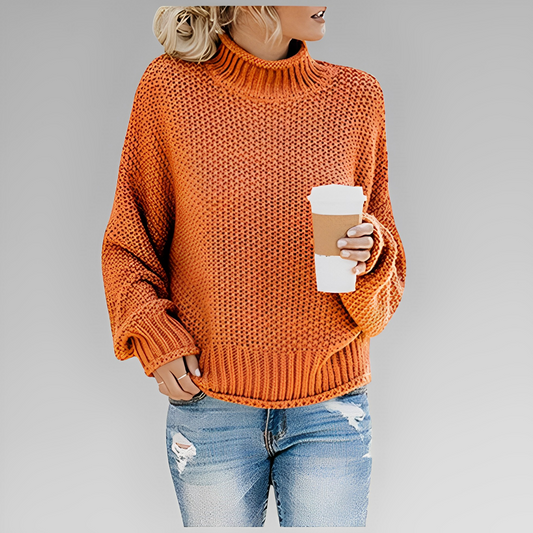 Women's Knitted Turtleneck Jumper in Soft Fabric