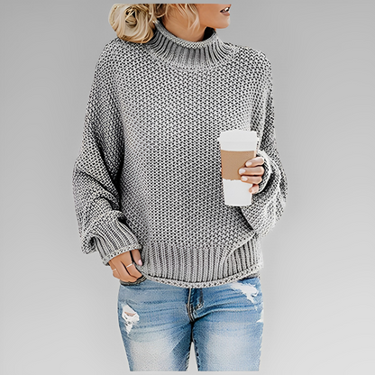 Women's Knitted Turtleneck Jumper in Soft Fabric