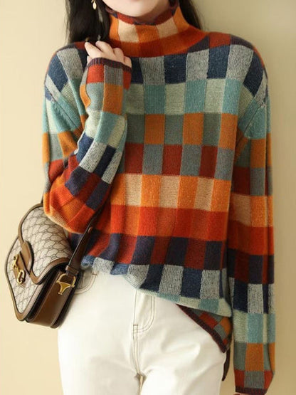 Women's Knitted Turtleneck Jumper with Fitted Design
