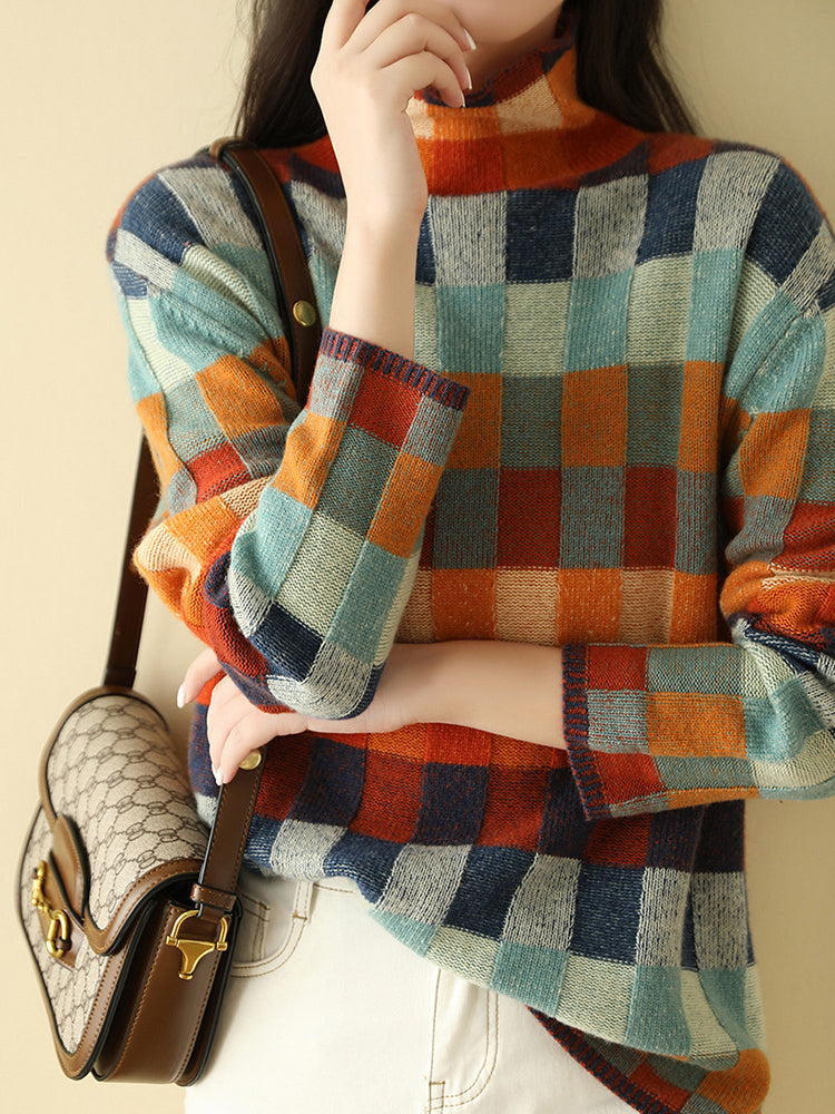 Women's Knitted Turtleneck Jumper with Fitted Design