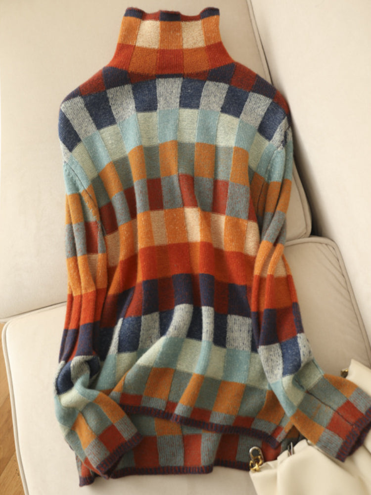 Women's Knitted Turtleneck Jumper with Fitted Design