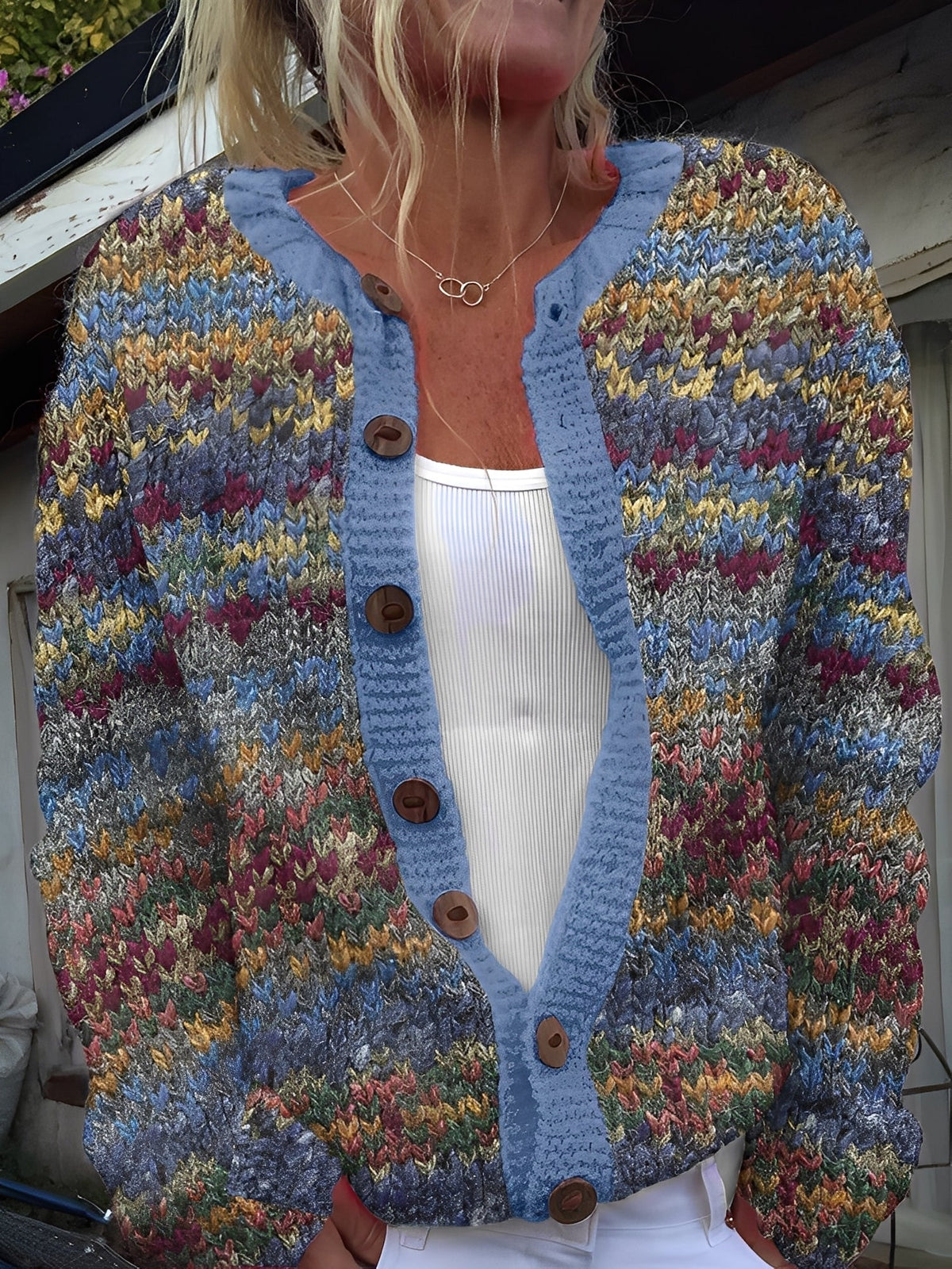 Women's Lightweight Knit Cardigan with Button Front