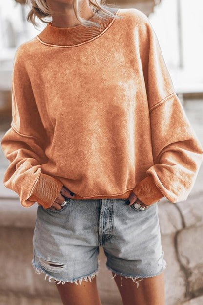 Women's Long Sleeve Textured Knit Jumper with Loose Fit