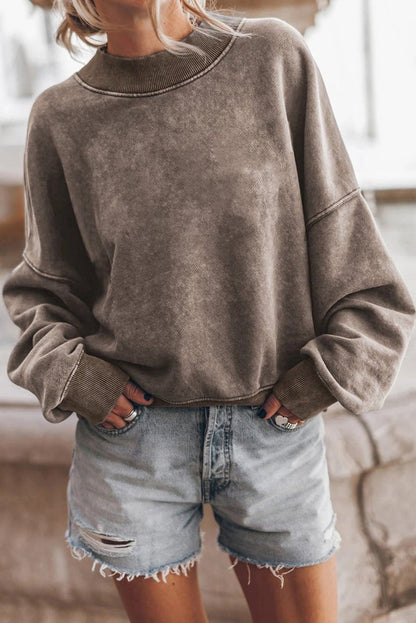 Women's Long Sleeve Textured Knit Jumper with Loose Fit
