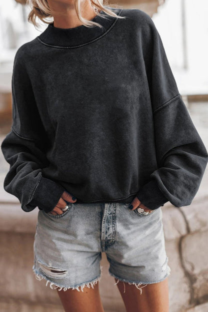 Women's Long Sleeve Textured Knit Jumper with Loose Fit