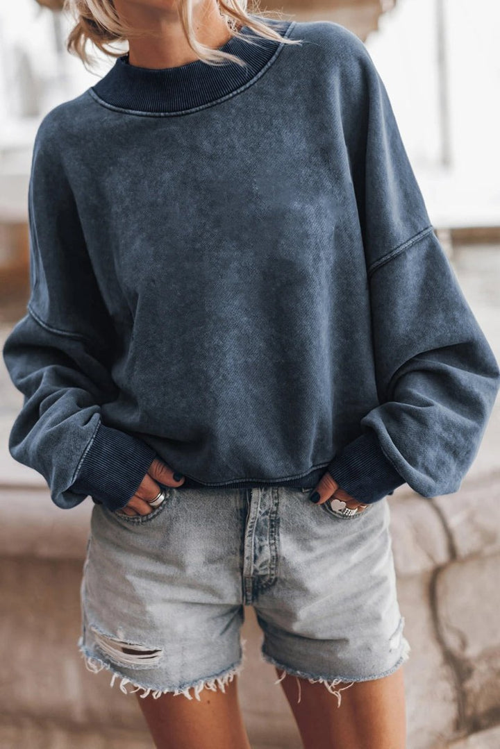 Women's Long Sleeve Textured Knit Jumper with Loose Fit