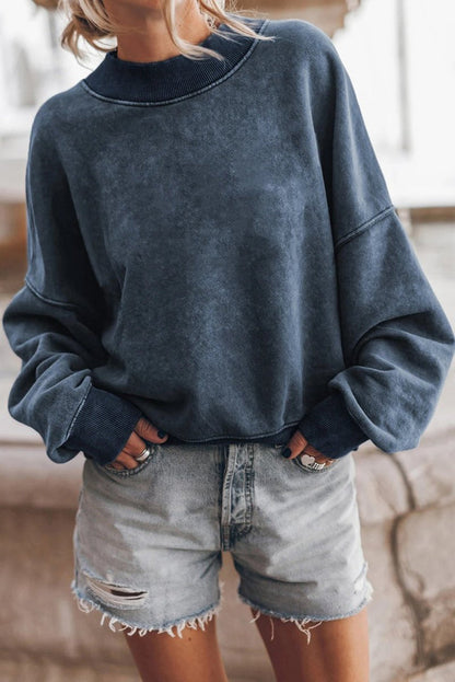 Women's Long Sleeve Textured Knit Jumper with Loose Fit