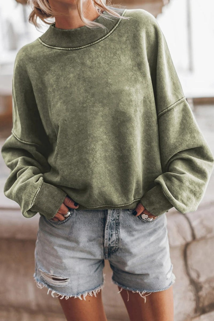 Women's Long Sleeve Textured Knit Jumper with Loose Fit