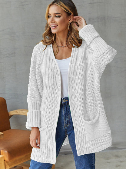 Women's Longline Cardigan with Hood and Deep Pockets