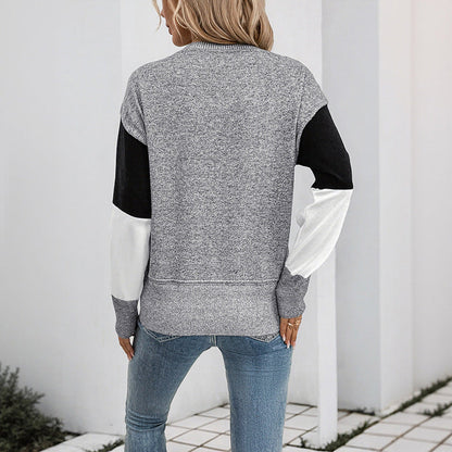 Women's Longline Geometric Knit Jumper with Soft Touch