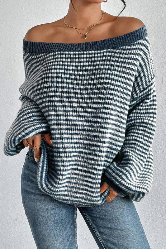 Women's Off-The-Shoulder Jumper with Voluminous Sleeves
