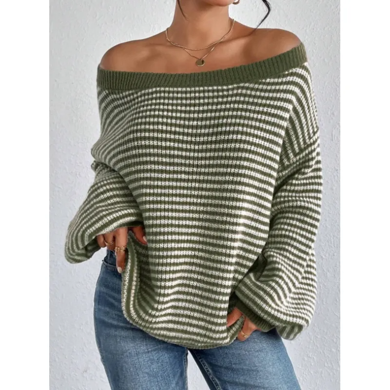 Women's Off-The-Shoulder Jumper with Voluminous Sleeves