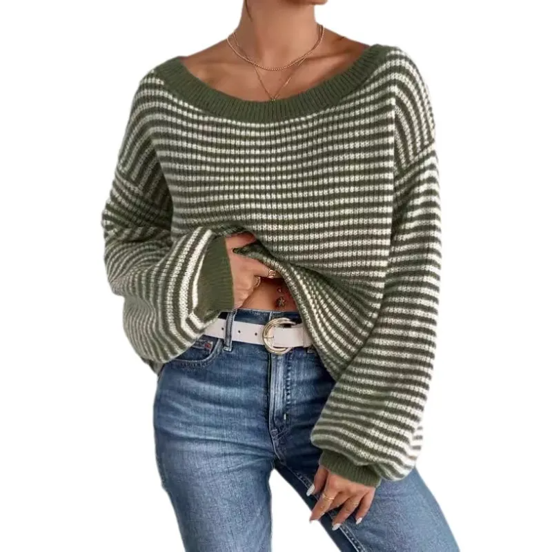 Women's Off-The-Shoulder Jumper with Voluminous Sleeves