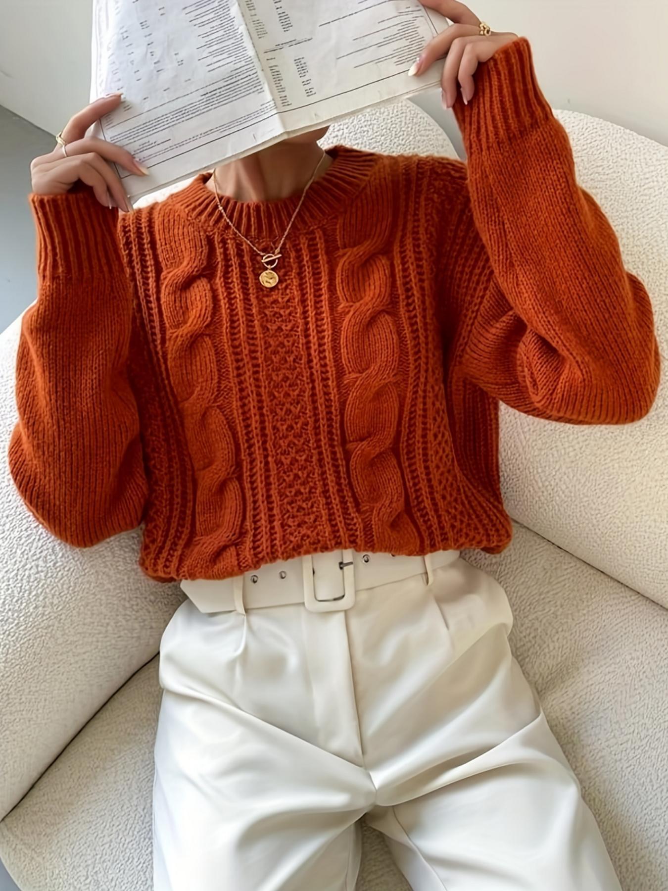 Women's Oversized Cable Knit Jumper in Soft Yarn