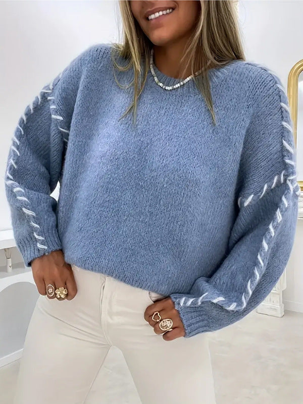 Women's Oversized Knit Jumper with Round Neck