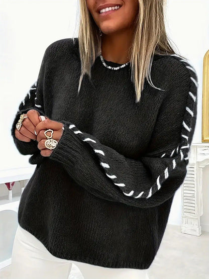 Women's Oversized Knit Jumper with Round Neck