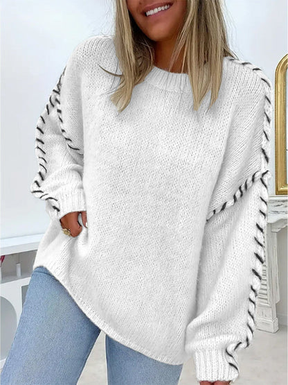 Women's Oversized Knit Jumper with Round Neck