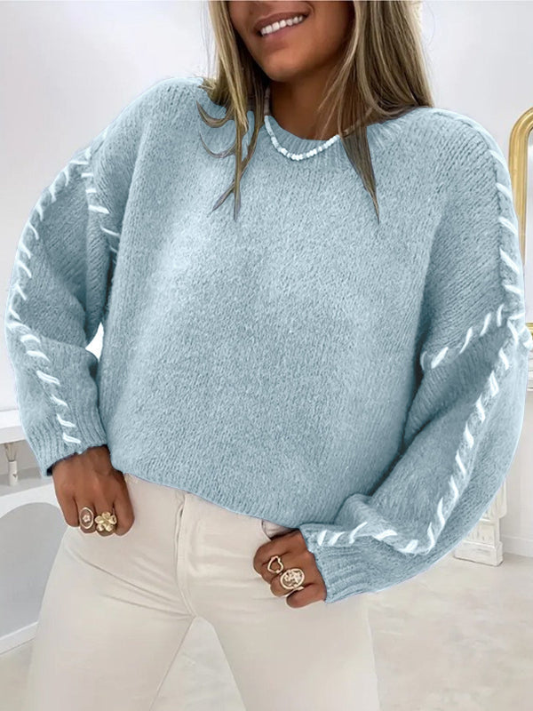 Women's Oversized Knit Jumper with Round Neck