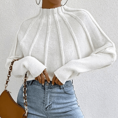 Women's Oversized Knit Jumper with Stand Collar