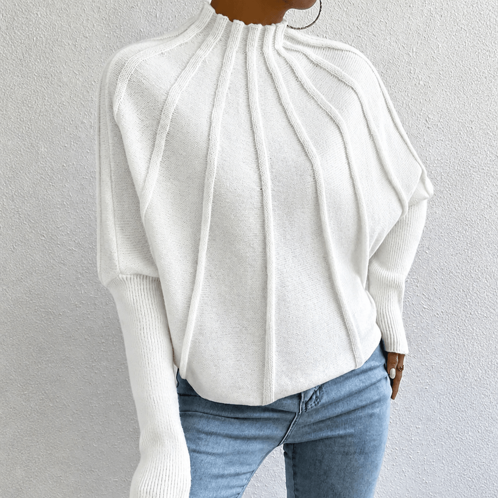 Women's Oversized Knit Jumper with Stand Collar