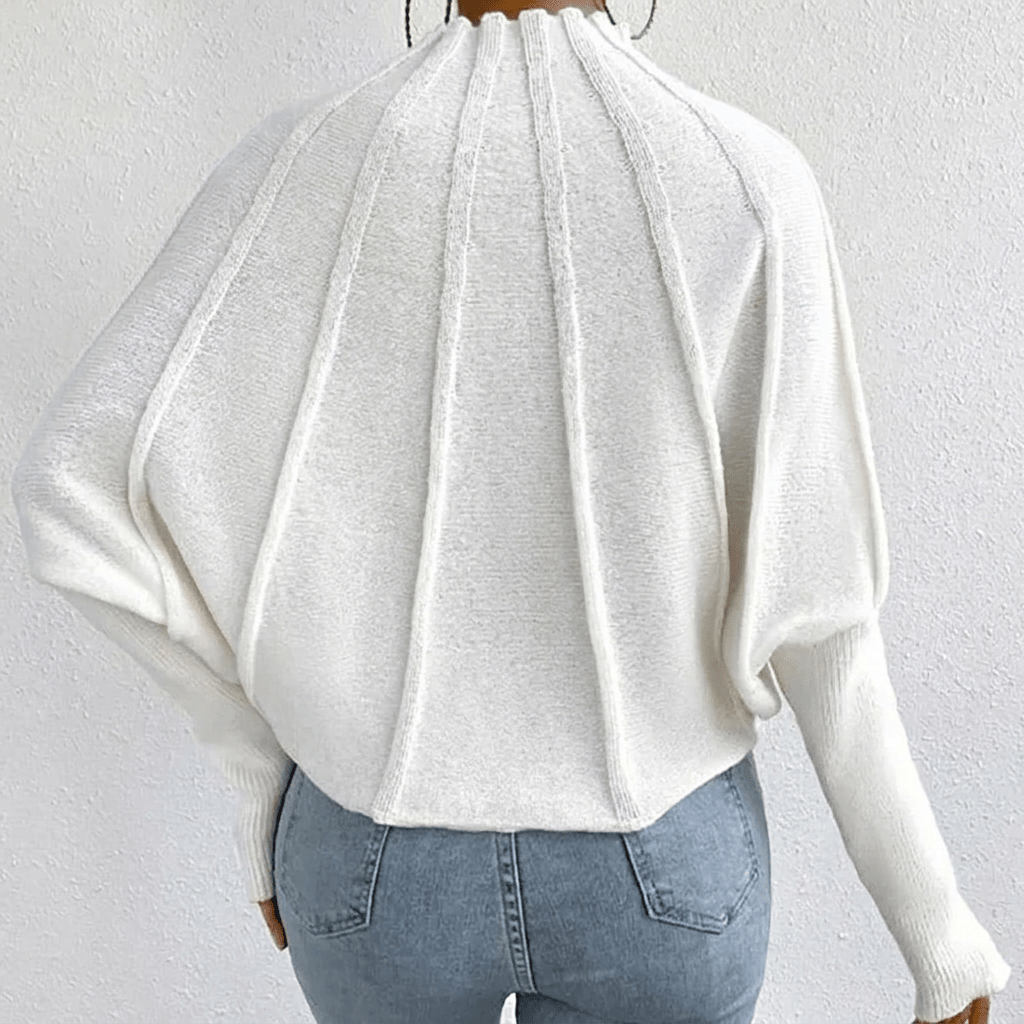 Women's Oversized Knit Jumper with Stand Collar