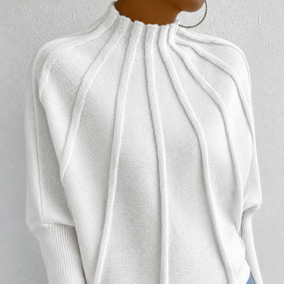 Women's Oversized Knit Jumper with Stand Collar