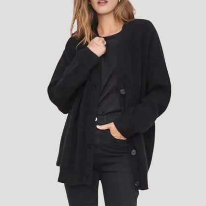 Women's Oversized V-Neck Cardigan in Soft Yarn