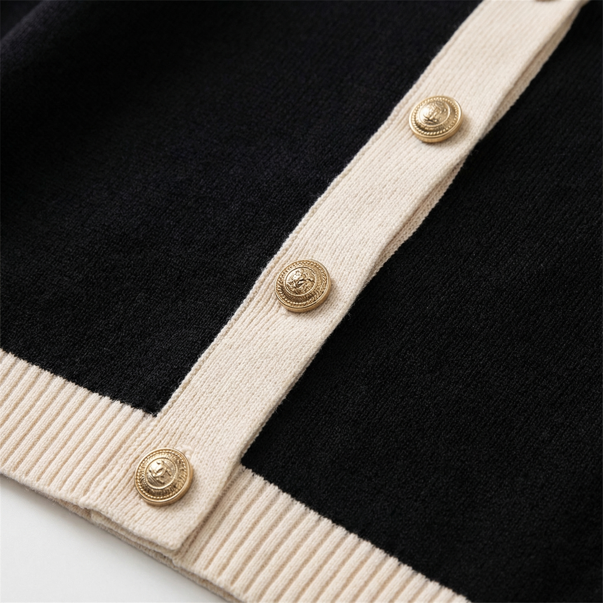 Women's Polished Knit Cardigan with Gold Buttons and Lightweight Design