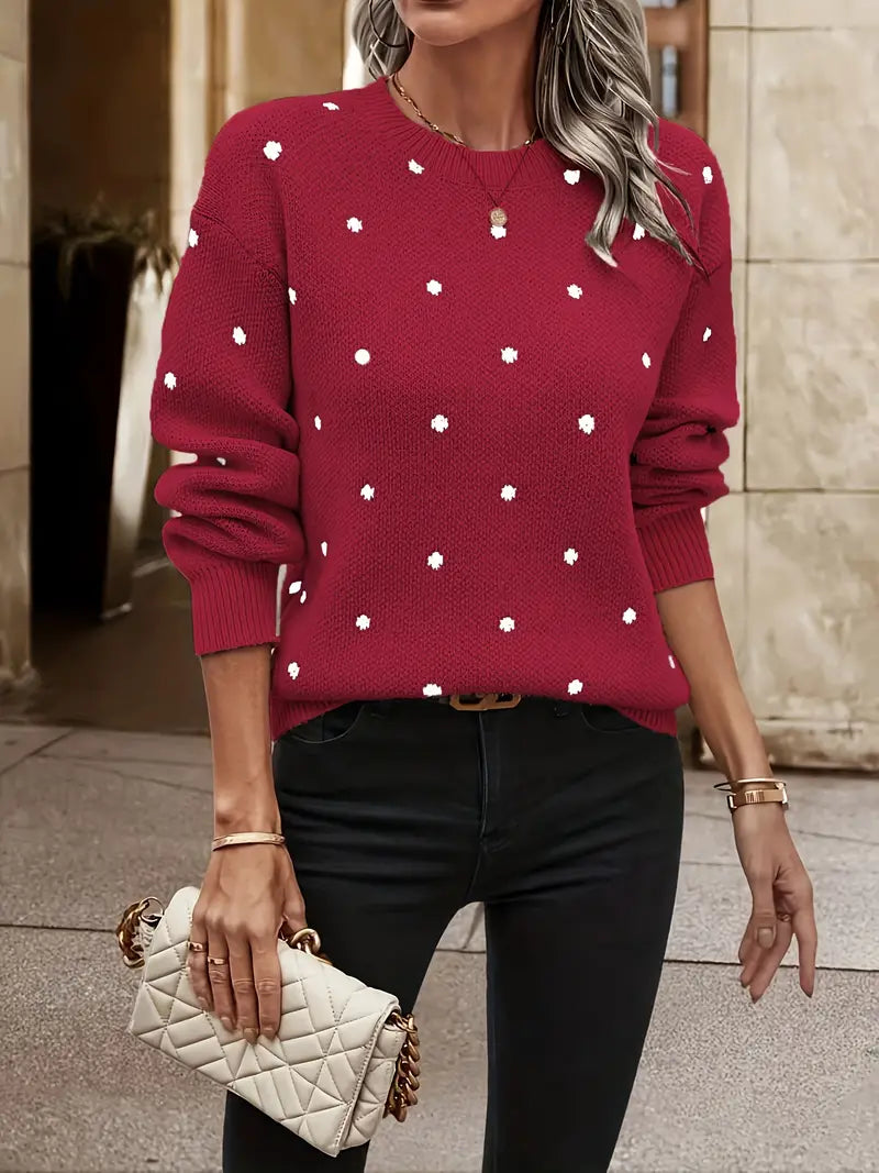 Women's Polka Dot Jumper with Long Sleeves
