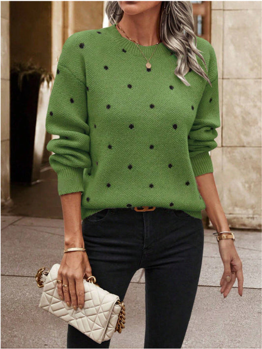 Women's Polka Dot Jumper with Relaxed Fit