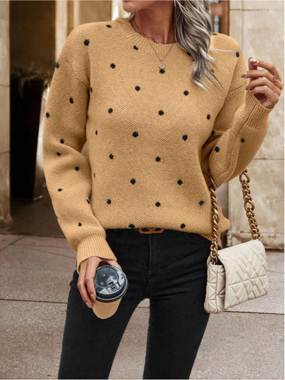 Women's Polka Dot Jumper with Relaxed Fit