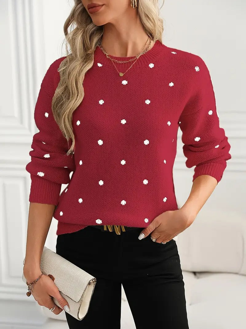 Women's Polka Dot Jumper with Relaxed Fit
