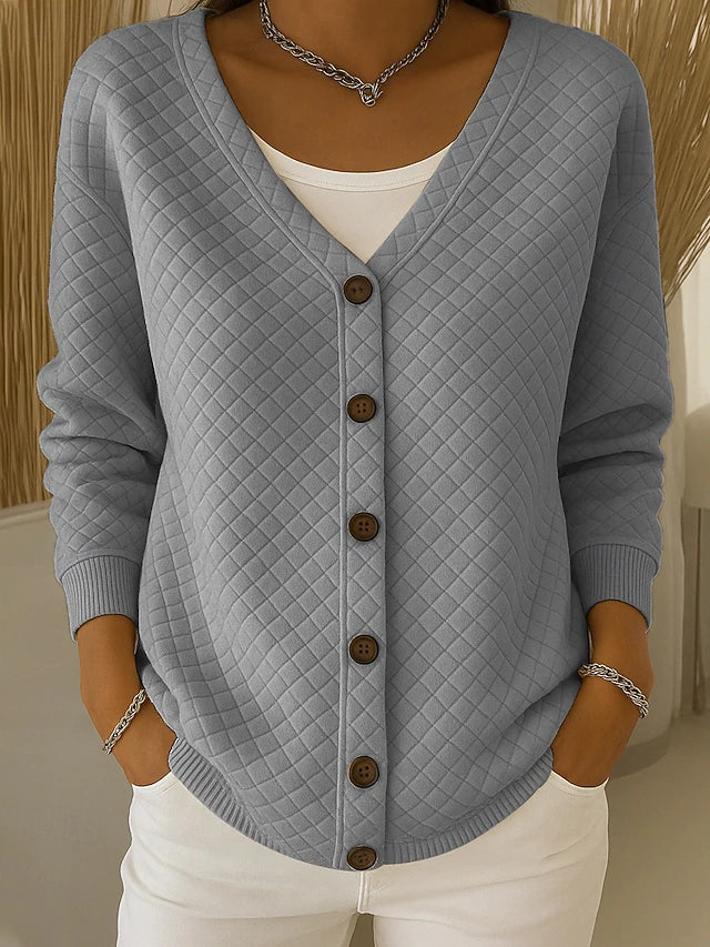 Women's Quilted Cardigan in Soft Cotton with Reinforced Seams