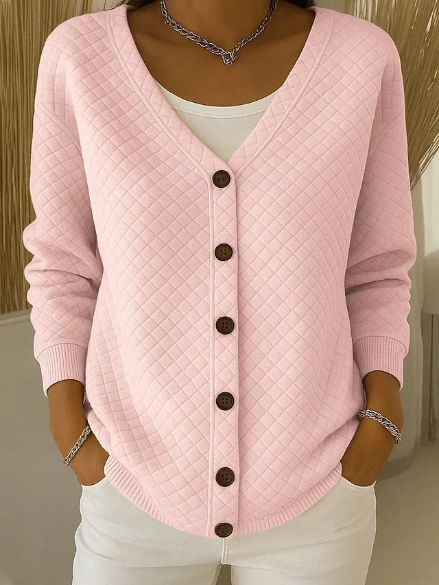 Women's Quilted Cardigan in Soft Cotton with Reinforced Seams