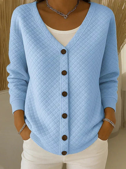 Women's Quilted Cardigan in Soft Cotton with Reinforced Seams