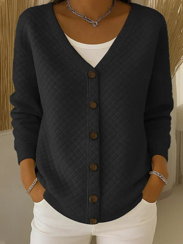 Women's Quilted Cardigan in Soft Cotton with Reinforced Seams