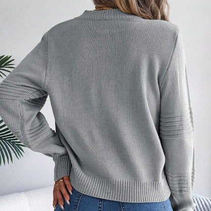 Women's Round Neck Jumper in Soft Knit with Reinforced Seams