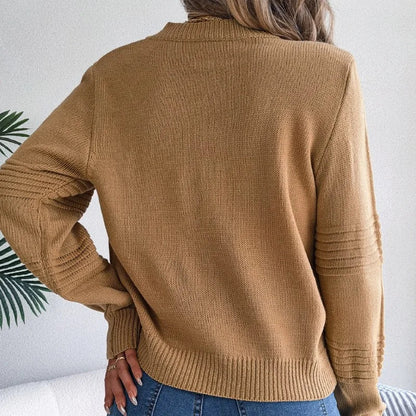 Women's Round Neck Jumper in Soft Knit with Reinforced Seams