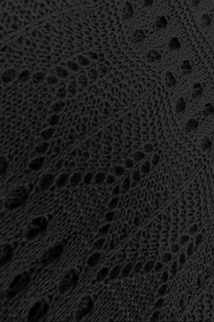 Women's Semi-Sheer Knit Top with V-Neck and Solid Weave