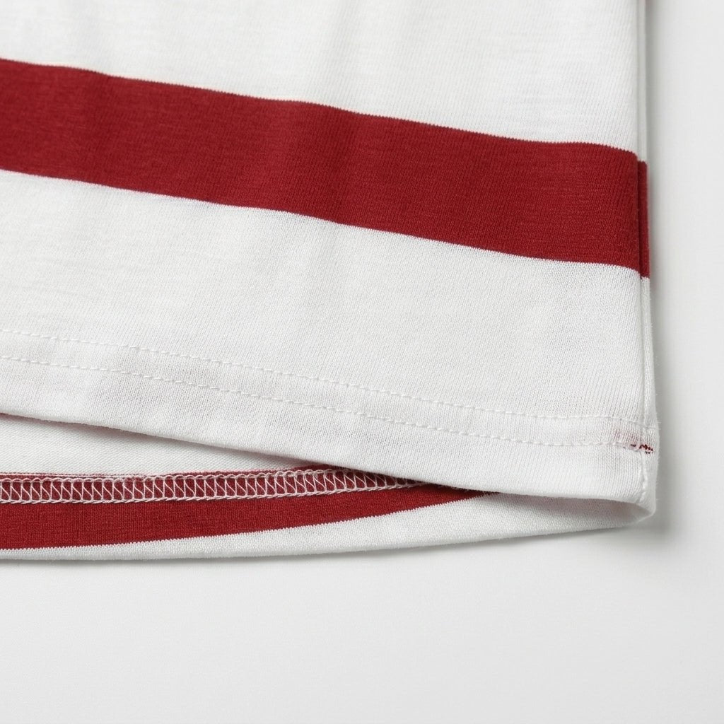 Women's Striped V-Neck Jumper in Lightweight Knit Fabric