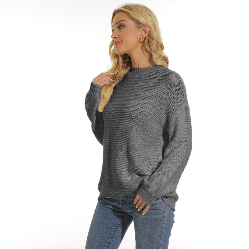 Women's Textured Knit Jumper with Relaxed Fit