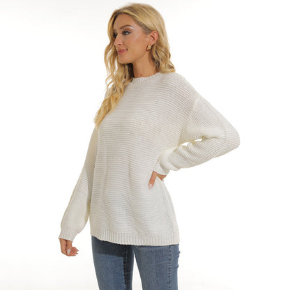 Women's Textured Knit Jumper with Relaxed Fit