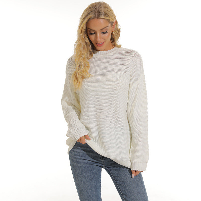 Women's Textured Knit Jumper with Relaxed Fit